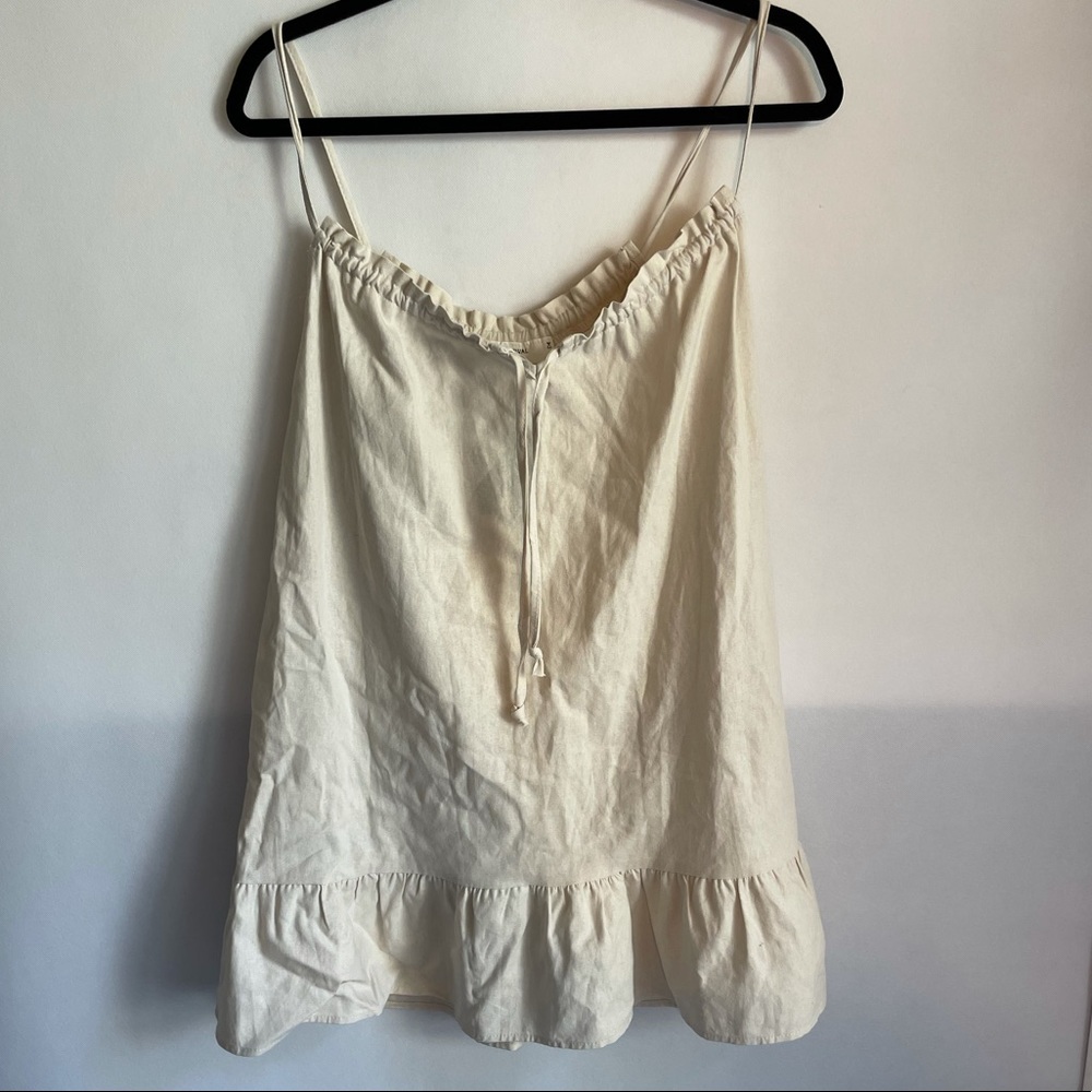 Urban Renewal Linen Sleeveless Tunic Top S Neutral